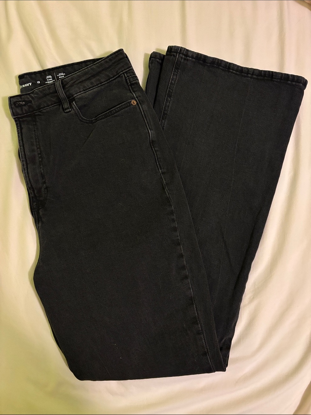 Old Navy Black Flare High Rise Jeans Size 12